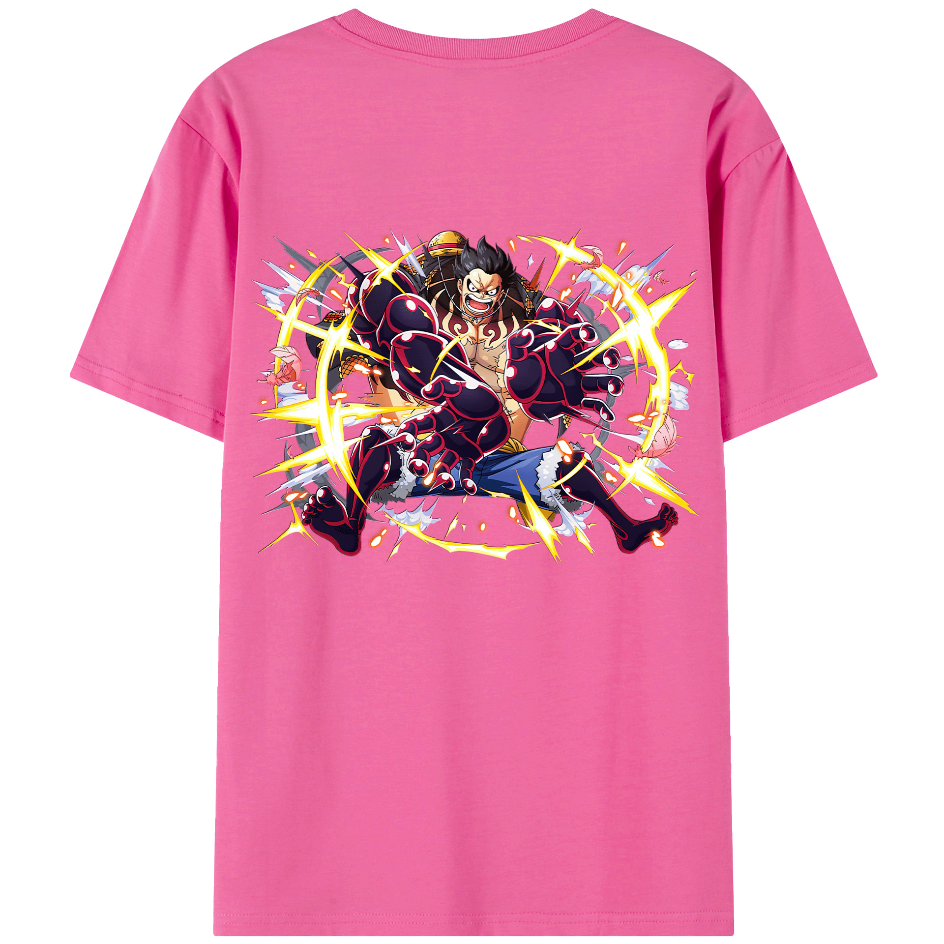 ワンピース モンキー・D・ルフィ ONE PIECE Monkey D. Luffy レディース半袖Tシャツ(バックプリント)